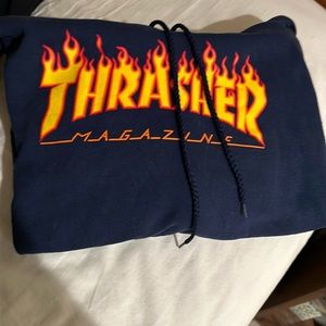Navy thrasher hoodie